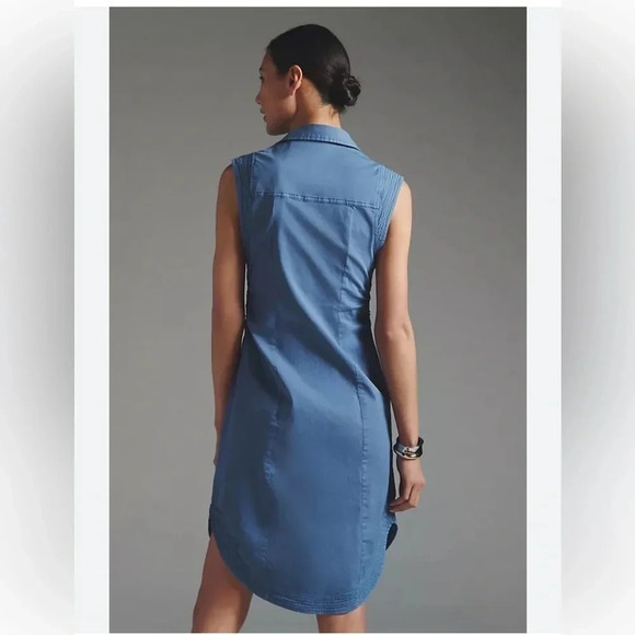Anthropologie | Pilcro | Denim Collared Shirt Midi Dress Size 10 Medium M NWT - Picture 4 of 11